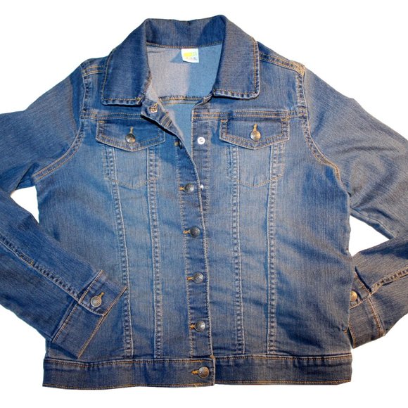 Girl's CRAZY 8 Sz 14-16 XL Denim Blue Jean Jacket - Picture 3 of 13